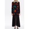 Bimba Y Lola Ribbon Roses Gathered Dress With Tulle Skirt In Black