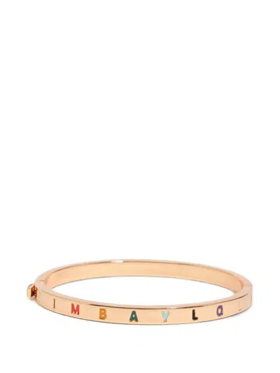 Bimba Y Lola Rigid Bracelet With Multicolored Logo In Gold