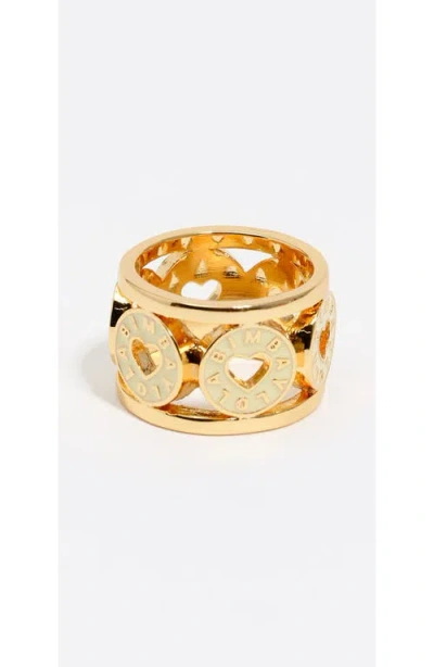 Bimba Y Lola Ring With Heart Logo In Gold
