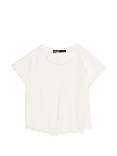 Bimba Y Lola Rolled-trim T-shirt In White