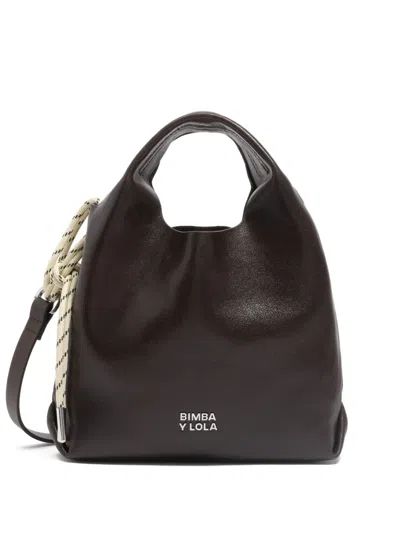 Bimba Y Lola Rope-detail Leather Tote Bag In Brown
