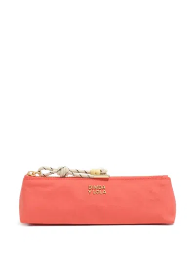 Bimba Y Lola Rope-detail Make-up Bag In Orange