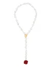 Bimba Y Lola Rose Glass Necklace In White