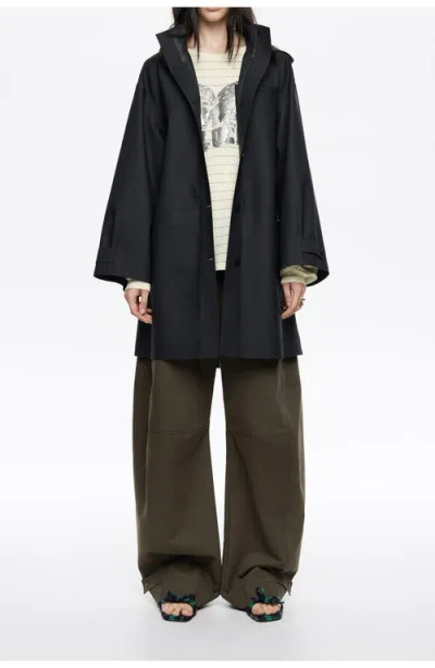 Bimba Y Lola Rubberized A-line Trench In Blue