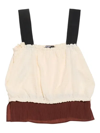 Bimba Y Lola Ruched-detail Top In Neutral