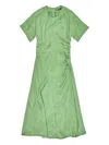 Bimba Y Lola Gathered Short Sleeve Dress In Green