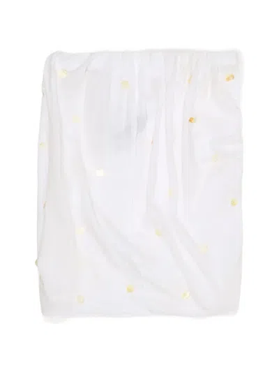 Bimba Y Lola Ruched Strapless Top In White