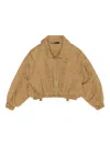 Bimba Y Lola Ruched Zip-front Jacket In Brown