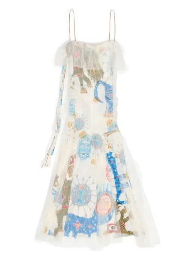 Bimba Y Lola Ruffled Mask Dress In White