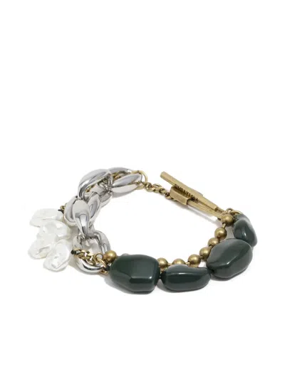 Bimba Y Lola Safety-pin Beaded Bracelet In Multi