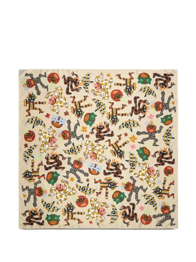 Bimba Y Lola Samba Graphic-print Scarf In Neutral