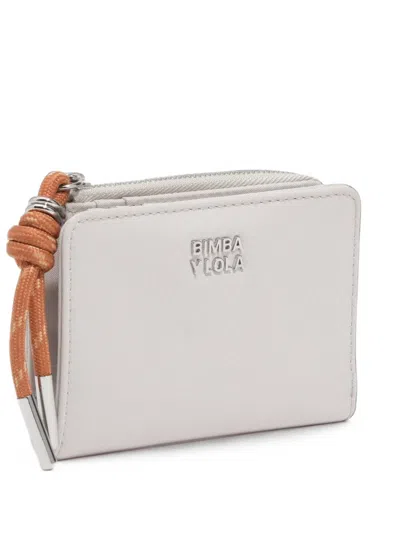 Bimba Y Lola Sand Nylon Compact Purse In White