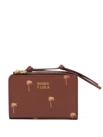Bimba Y Lola Sand Palms Compact Purse In Brown