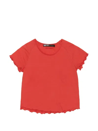 Bimba Y Lola Scalloped-edges T-shirt In Red