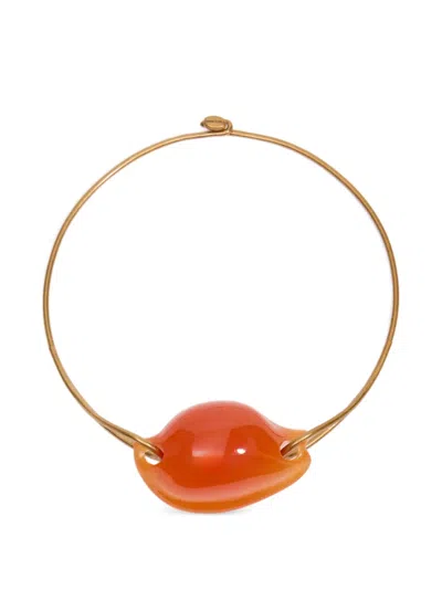 Bimba Y Lola Seashell-pendant Choker Necklace In Burgundy