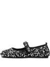 Bimba Y Lola Sequin-embellished Buckled Ballet Flats In Black
