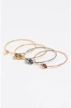 Bimba Y Lola Set Of 5 Heart Logo Bracelets In Gold