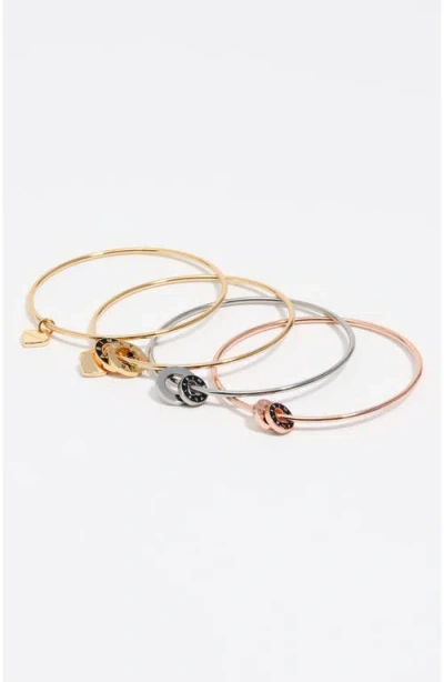 Bimba Y Lola Set Of 5 Heart Logo Bracelets In Gold