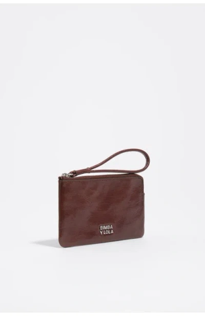 Bimba Y Lola Shiny Leather Coin Purse In Brown