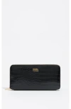Bimba Y Lola Crocodile-effect Zip-around Wallet In Black