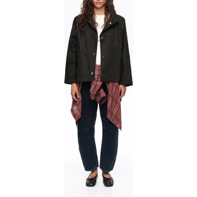 Bimba Y Lola Short Batwing Trench Coat In Black