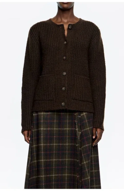 Bimba Y Lola Short Fitted Cardigan In Brown