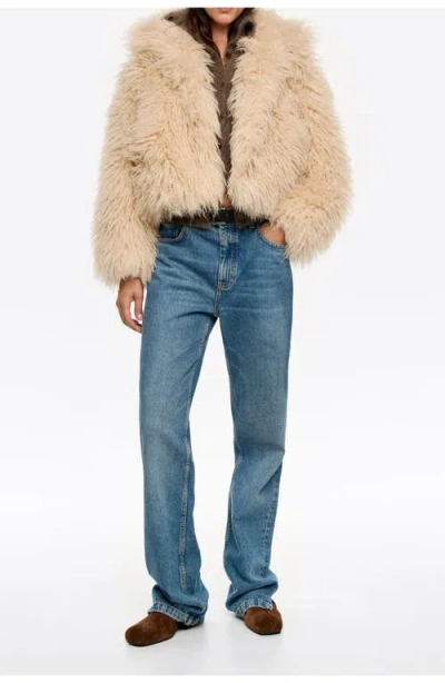 Bimba Y Lola Short Fur Jacket In Neutral