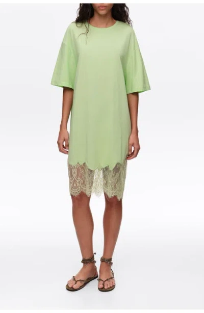 Bimba Y Lola Short Lace T-shirt Dress In Green