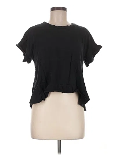 Pre-owned Bimba Y Lola Short Sleeve Top Black Keyhole Neckline Tops