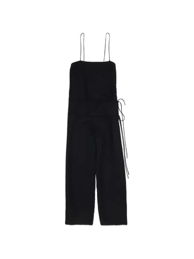 Bimba Y Lola Side-tie Lace-up Jumpsuit In Black