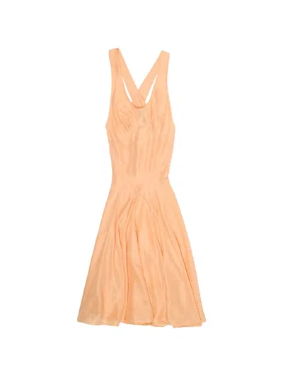 Bimba Y Lola Silk Midi Dress In Orange