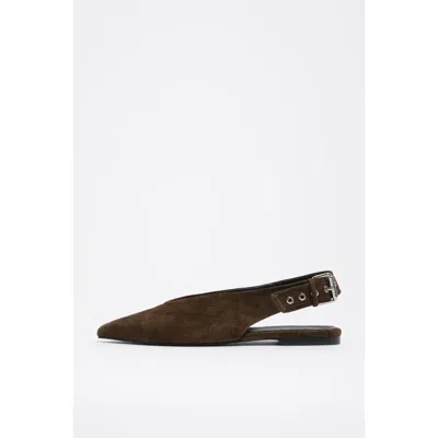 Bimba Y Lola Slingback Ballerina In Brown