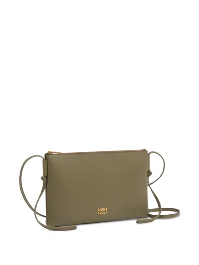 Bimba Y Lola Small Cactus Leather Clutch Bag In Green