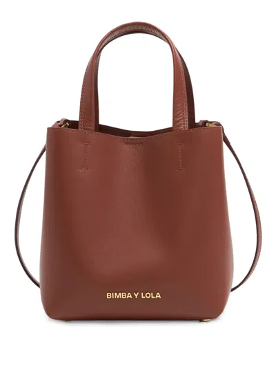 Bimba Y Lola Small Chihuahua Tote Bag In Brown