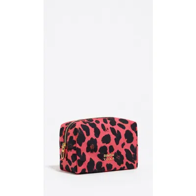 Bimba Y Lola Small Electric Leopard Print Nylon Make-up Case
