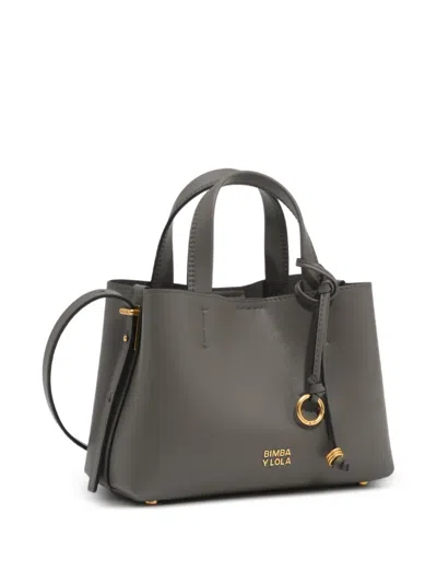 Bimba Y Lola Small Elephant Leather Chihuahua Tote Bag In Gray