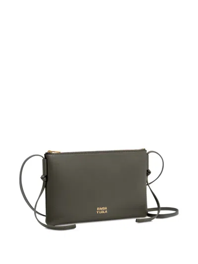 Bimba Y Lola Small Elephant Leather Clutch Bag In Gray