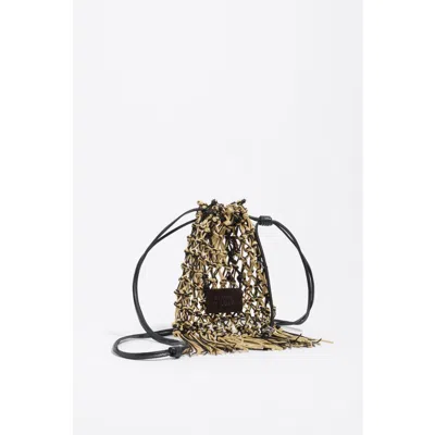 Bimba Y Lola Fringed Knotted Bucket Bag In Neutral