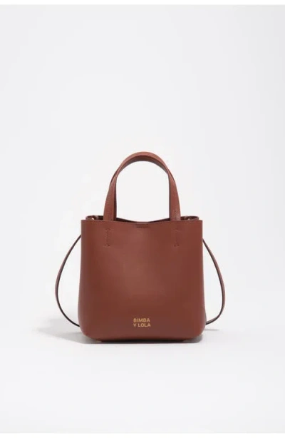 Bimba Y Lola Small Leather Chihuahua Bag Ss26 In Brown
