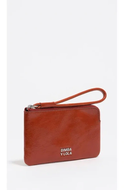 Bimba Y Lola Small Leather Coin Purse In Orange