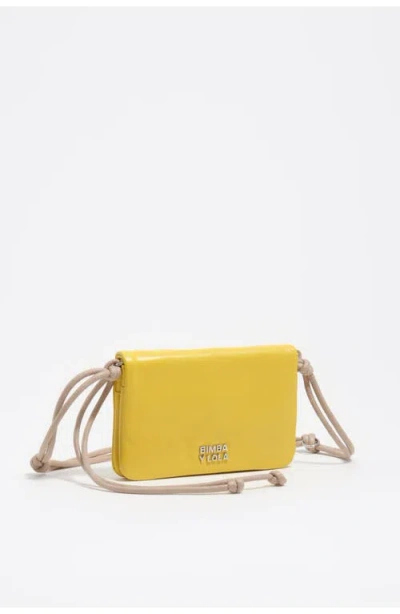 Bimba Y Lola Small Leather Flap Purse In Yellow