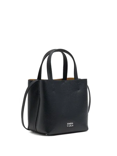 Bimba Y Lola Small Leather Tote Bag In Black