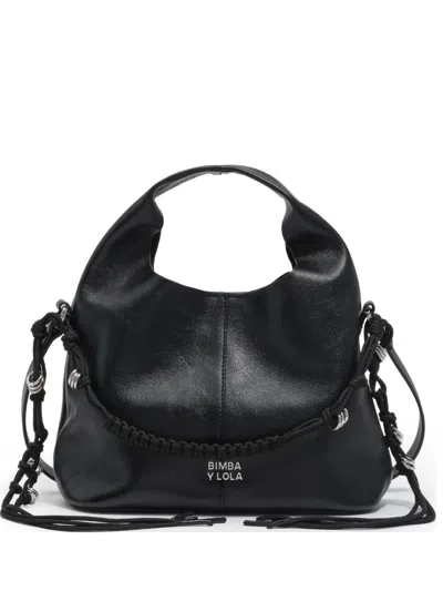 Bimba Y Lola Small Leather Tote Bag In Black