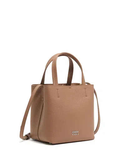 Bimba Y Lola Small Leather Tote Bag In Brown