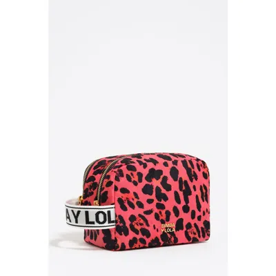 Bimba Y Lola Small Leopard Print Nylon Make-up Case In Animal Print