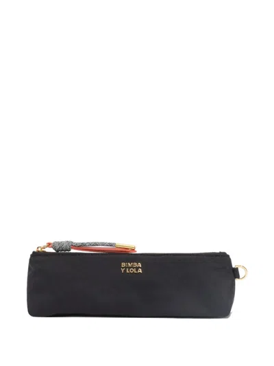 Bimba Y Lola Small Logo-lettering Makeup Bag In Black