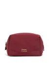 Bimba Y Lola Small Logo-lettering Makeup Bag In Red