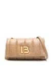 Bimba Y Lola Logo-plaque Leather Crossbody Bag In Neutrals