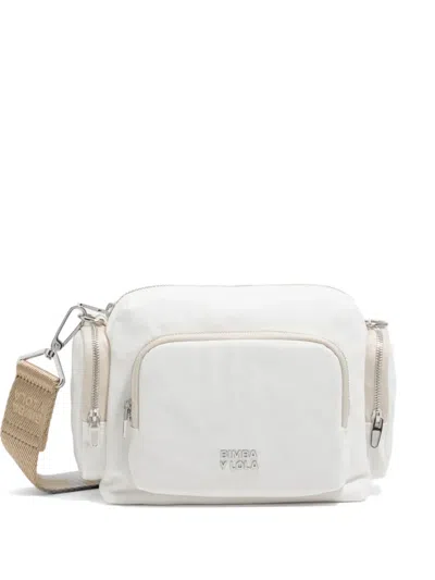 Bimba Y Lola Small Logo-plaque Pocket-detail Shoulder Bag In White