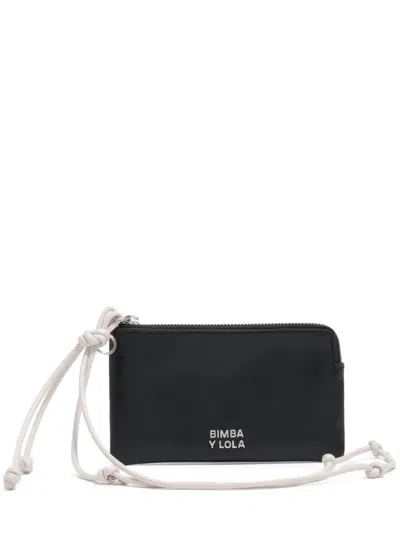 Bimba Y Lola Small Logo-print Knotted-strap Wallet In Black
